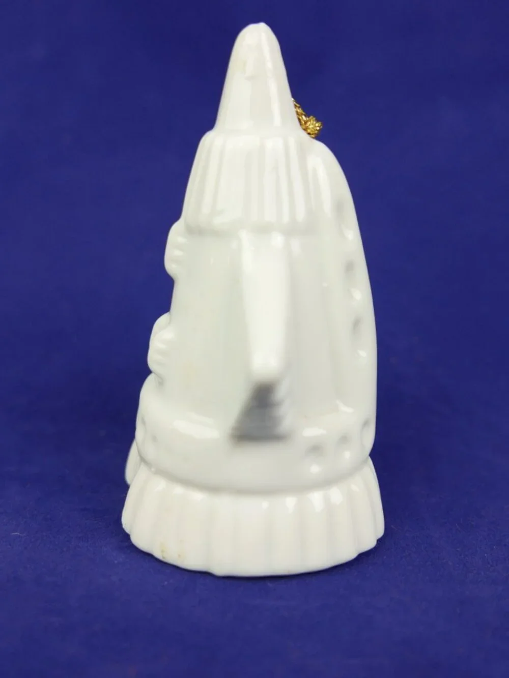 Vintage Ceramic Space Shuttle Flying Machine Bell White Rocket Ship Figure 3.5